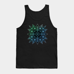 Starburst Gradient Mandala blue-green Tank Top